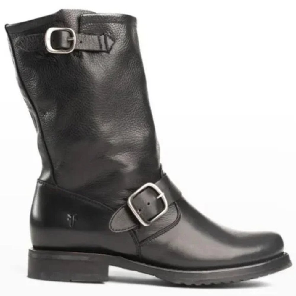 FRYE Veronica Short Boot Black Leather Pull On